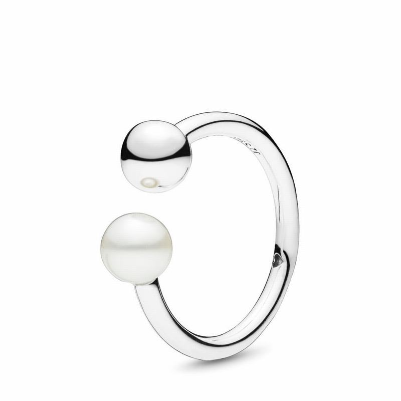 Pandora Contemporary Pearl Stackable Ring NZ, Sterling Silver (610598-ZQP)